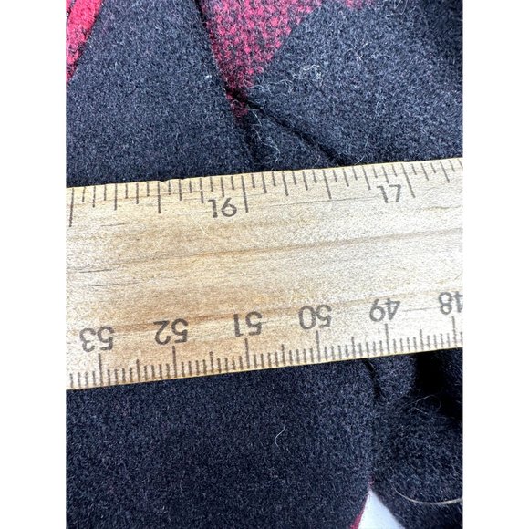 Banana Republic Plaid Wool Blend Coat sz Small Black/Red - Picture 6 of 7